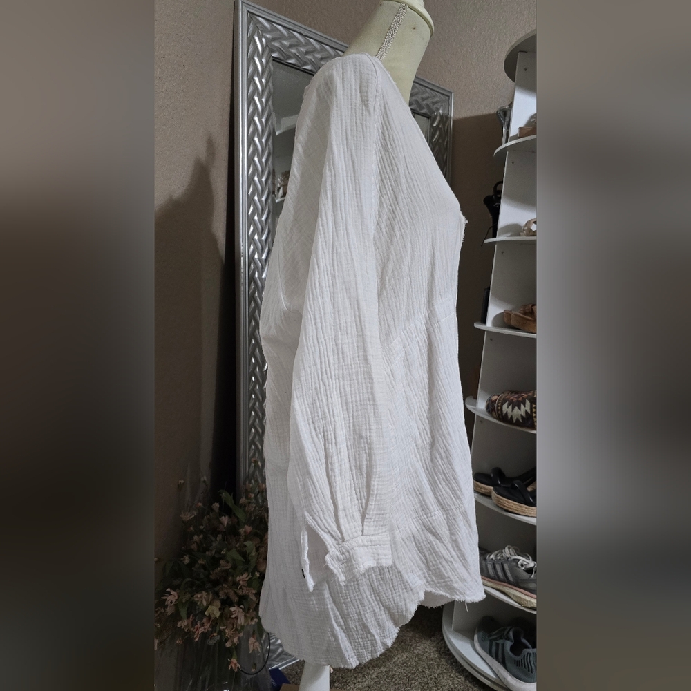 White Button-Down Tunic Dress - image 4